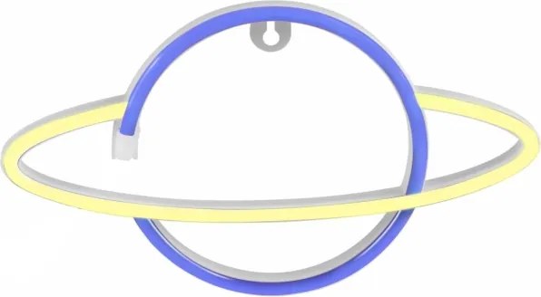 LED Decorazione murale al neon PLANET LED/3W/3xAA USB blu/giallo
