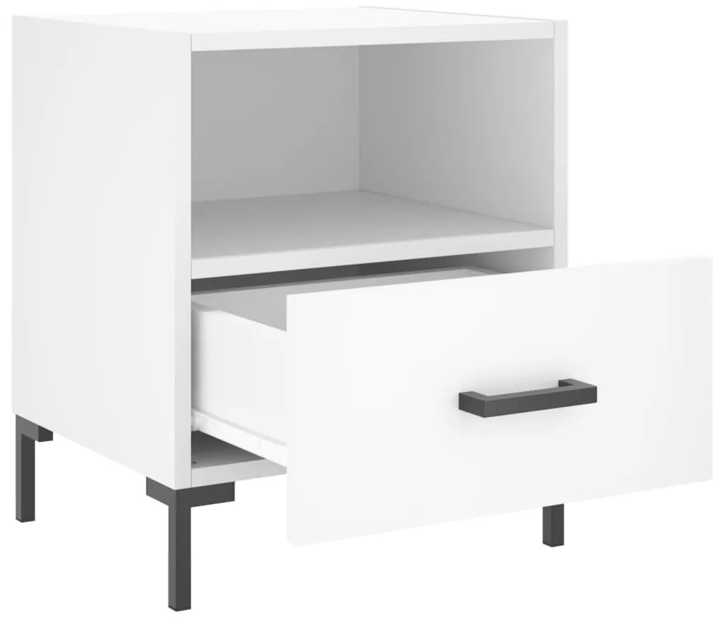 Comodini 2 pz Bianchi 40x35x47,5 cm in Legno Multistrato