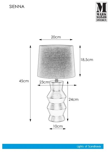 Markslöjd 108448 - Lampada da tavolo SIENNA 1xE27/40W/230V bianco