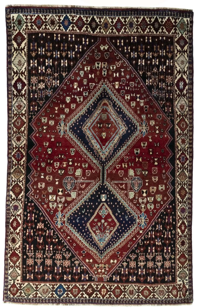 Shiraz Tappeto persiano 150x240 Rosso (Iran) Annodato A Mano