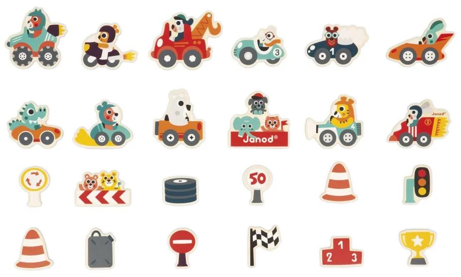 Magneti in legno - Veicoli - 24 pz