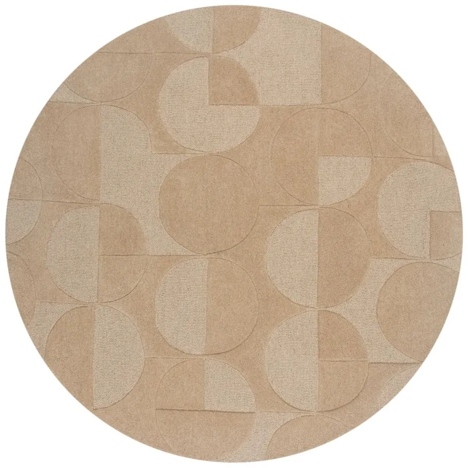 Tappeto rotondo in lana beige ø 160 cm Gigi - Flair Rugs