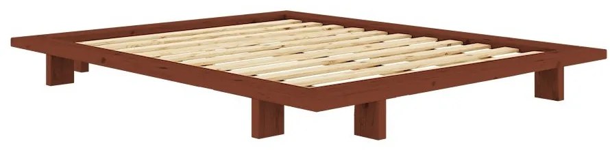 Letto matrimoniale color terracotta in pino massiccio senza testiera con rete inclusa 180x200 cm Japan – Karup Design