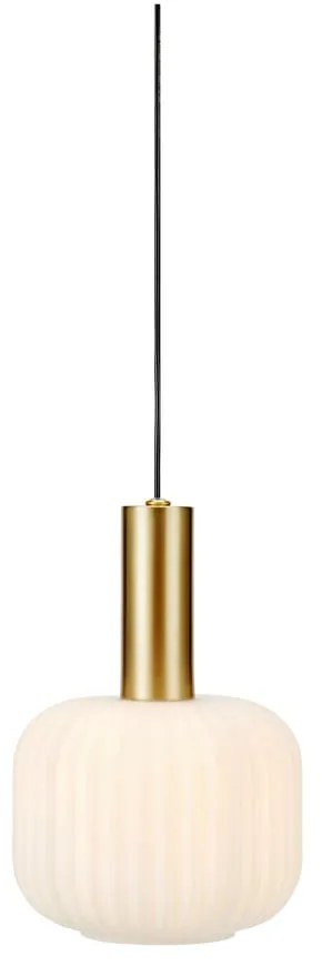 Lampadario nero/dorato con paralume in vetro Sober – Markslöjd