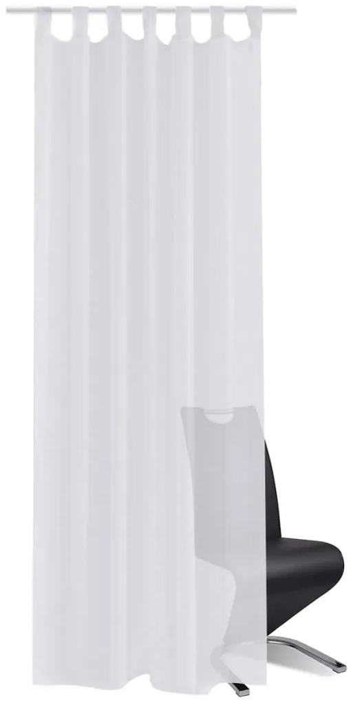 Tenda Trasparente Colore Bianco 140 x 225 cm 2 pezzi