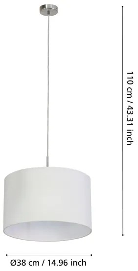 Eglo 31571 - Lampadario a sospensione con filo PASTERI 1xE27/60W/230V