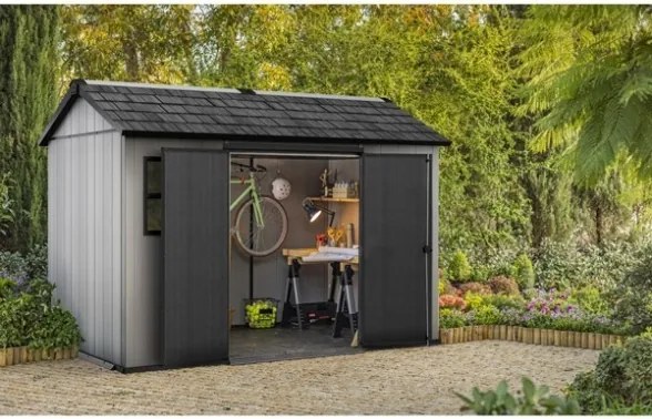 Casetta Da Giardino In Resina 350x230x254H Cm Oakland 1175SD Grigio Keter