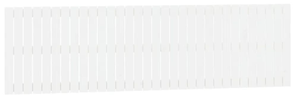 Testiera da parete bianca 204x3x60 cm in legno massello di pino