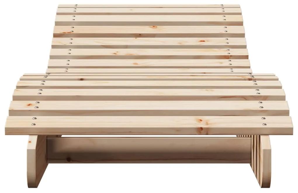Lettino prendisole 205x60x31,5 cm in legno massello di pino