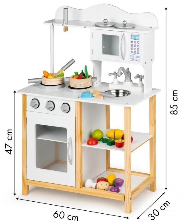 Cucina in legno per bambini + accessori Ecotoys