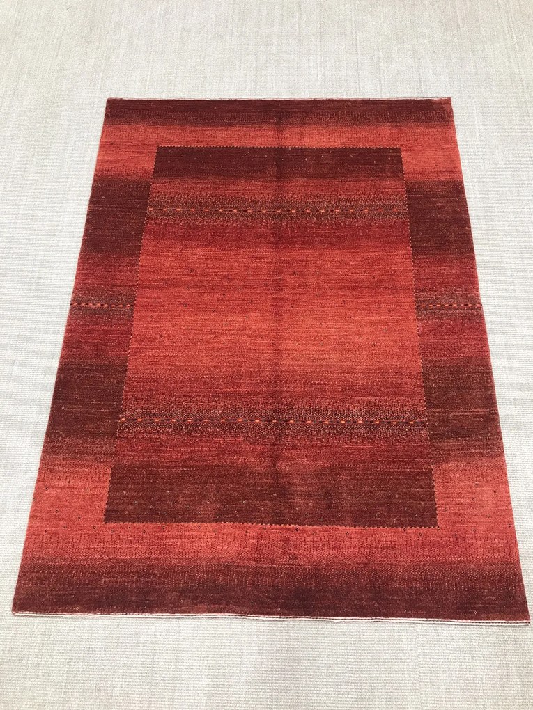 Loribaft Tappeto 150 x 200 Rosso (Iran) Annodato A Mano