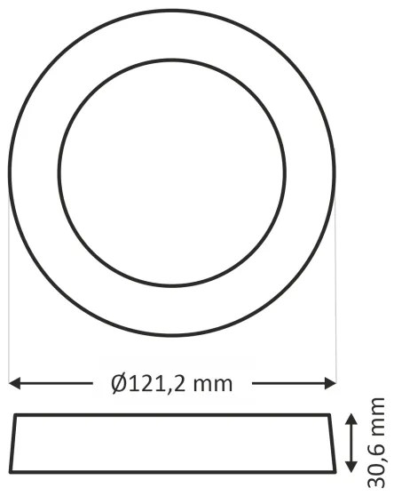 Plafoniera LED ROUND LED/6W/230V 4000K diametro 12,1 cm nero