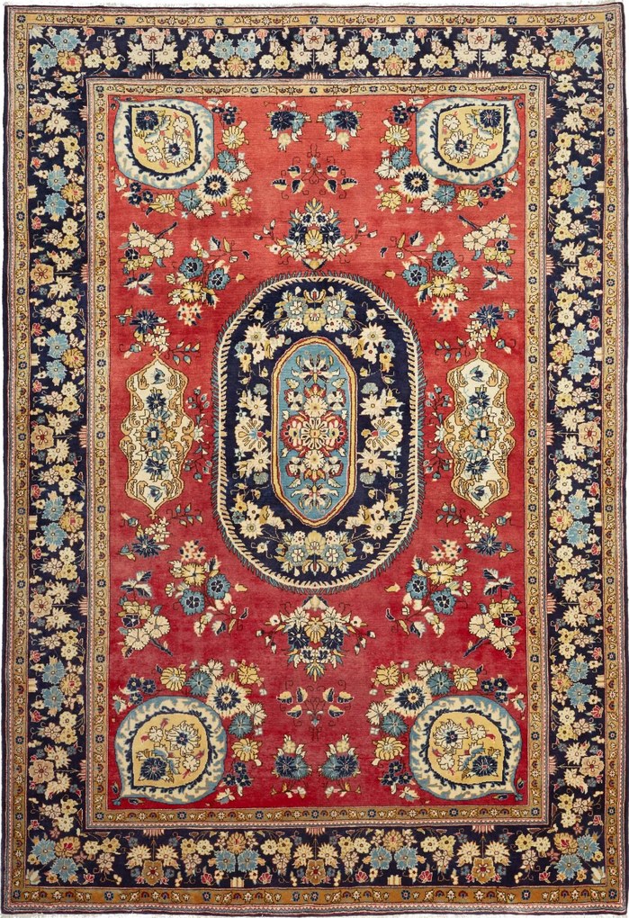 Sarouk Tappeto 290x200 Rosso (Iran) Annodato A Mano
