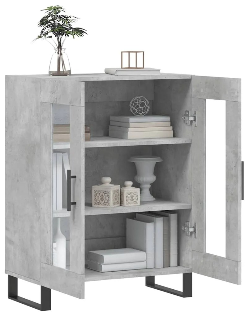 Credenza grigio cemento 69,5x34x90 cm in legno multistrato