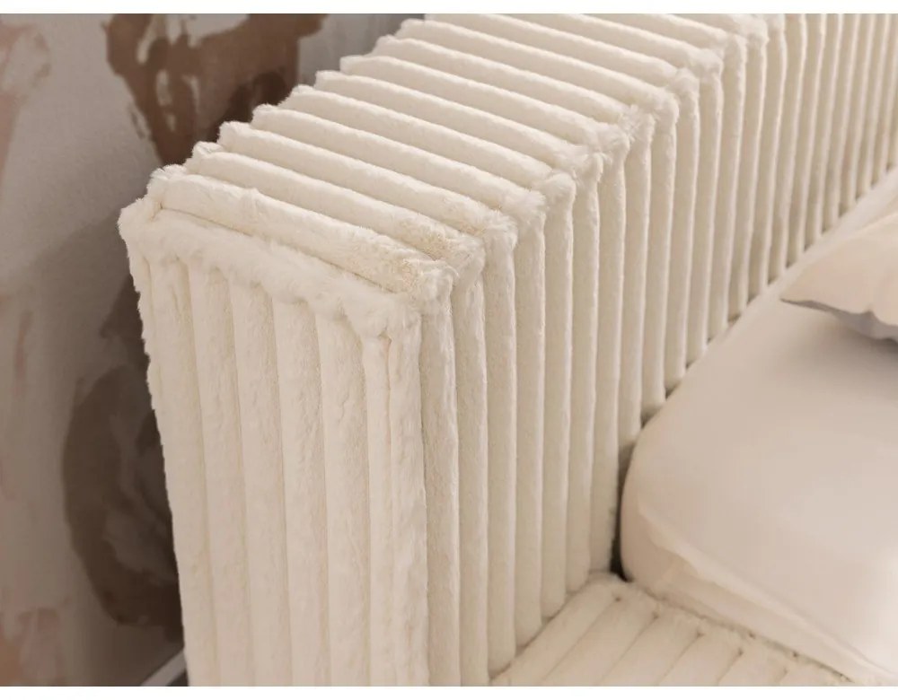 Letto matrimoniale imbottito beige con contenitore e rete inclusi 180x200 cm Cloe – Ropez