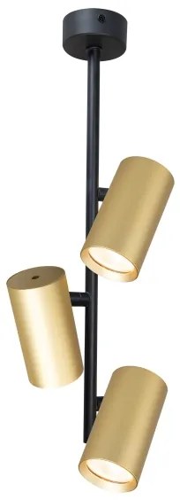 Brilagi - Lampadario a sospensione con supporto rigido SELE VERTICAL 3xGU10/30W/230V nero/oro