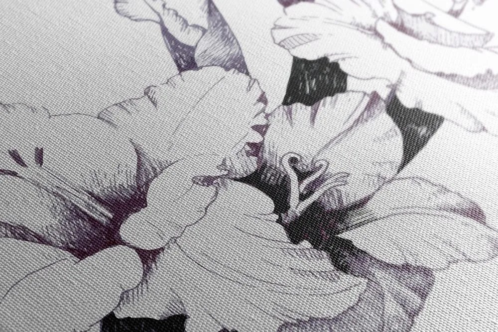 Quadro su tela – Illustrazione di gladioli in fiore