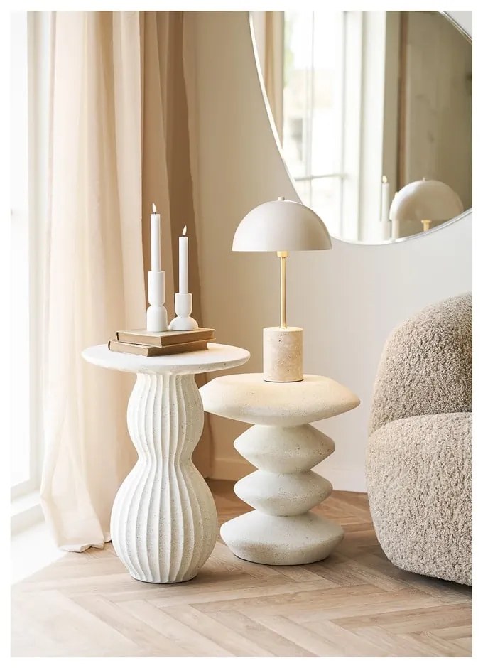 Lampada da tavolo beige con paralume in metallo (altezza totale 45 cm) Sheffield – House Nordic