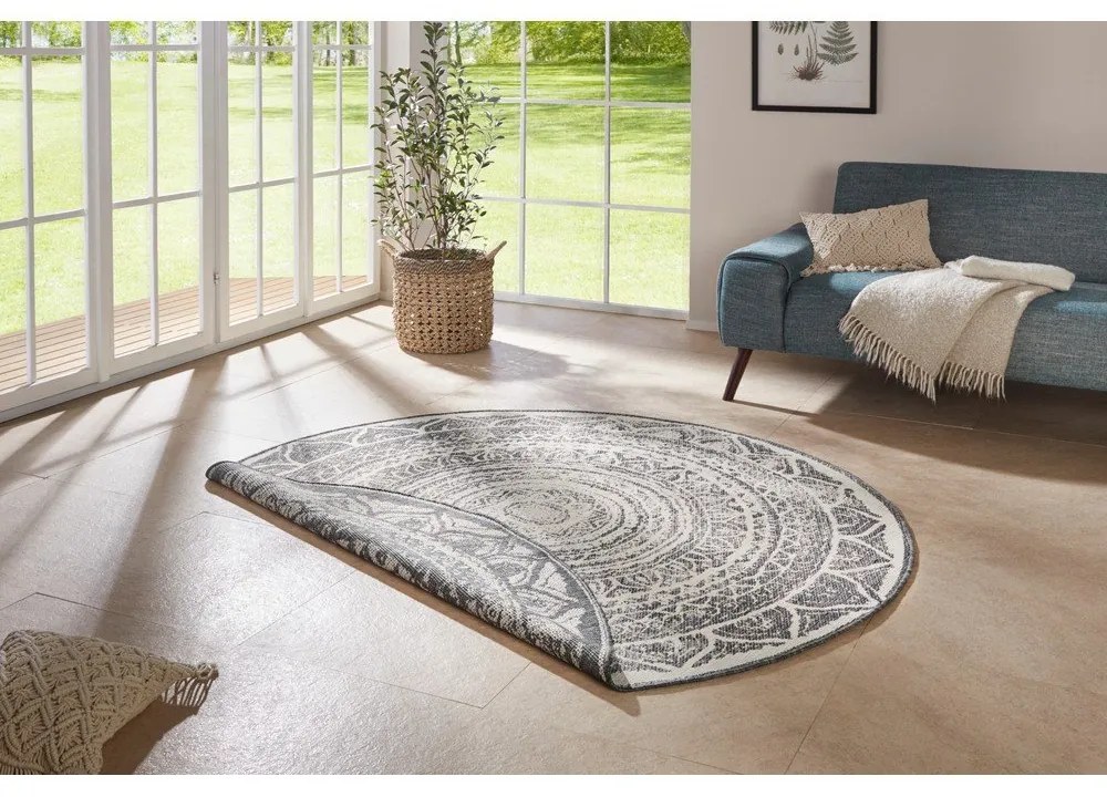 Tappeto da esterno grigio e crema , ø 140 cm Siruma - NORTHRUGS