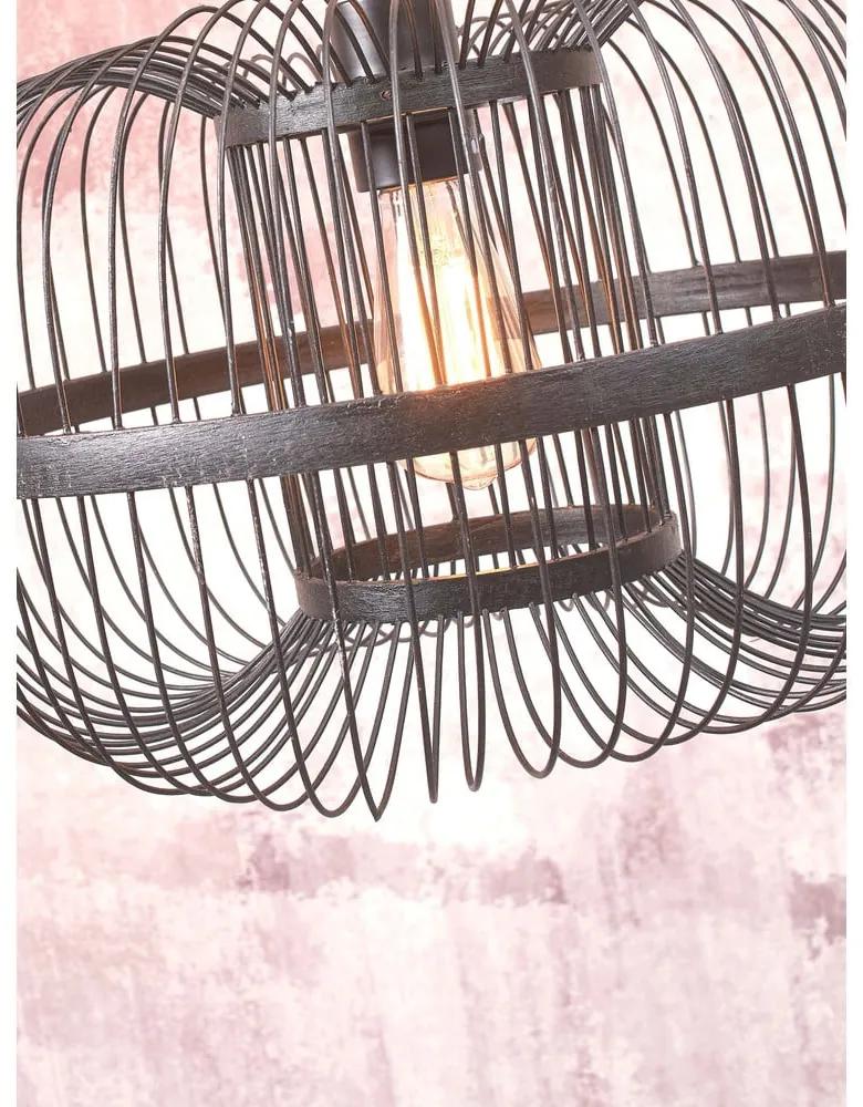 Lampada da soffitto nera con paralume in bambù ø 38 cm Hokkaido - Good&amp;Mojo