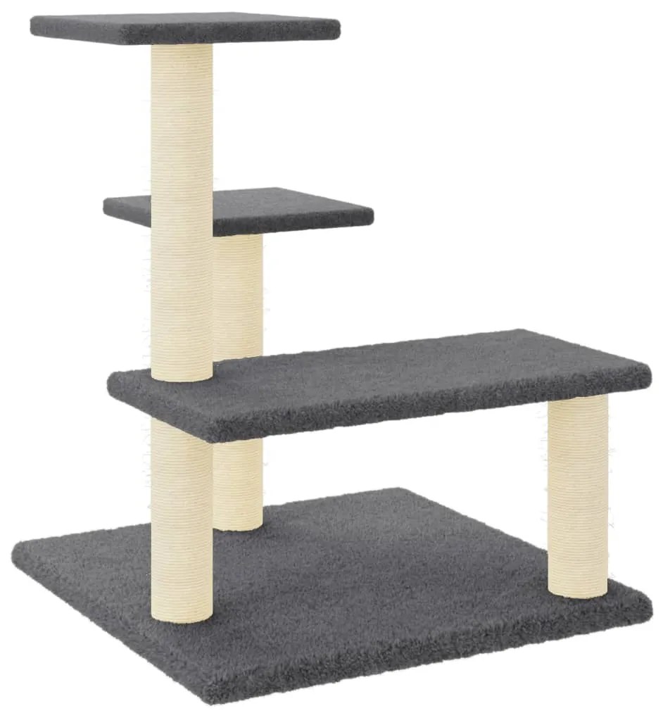 Albero per gatti con tiragraffi in sisal grigio scuro 61 cm