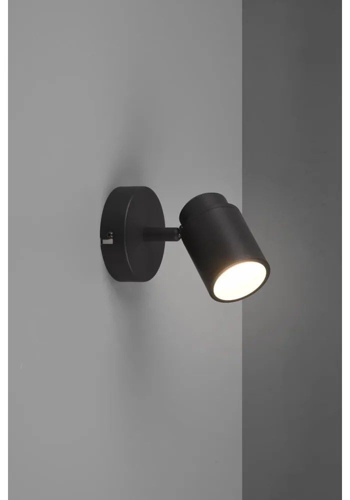 Faretto in metallo nero opaco 10x9 cm Angelo - Trio