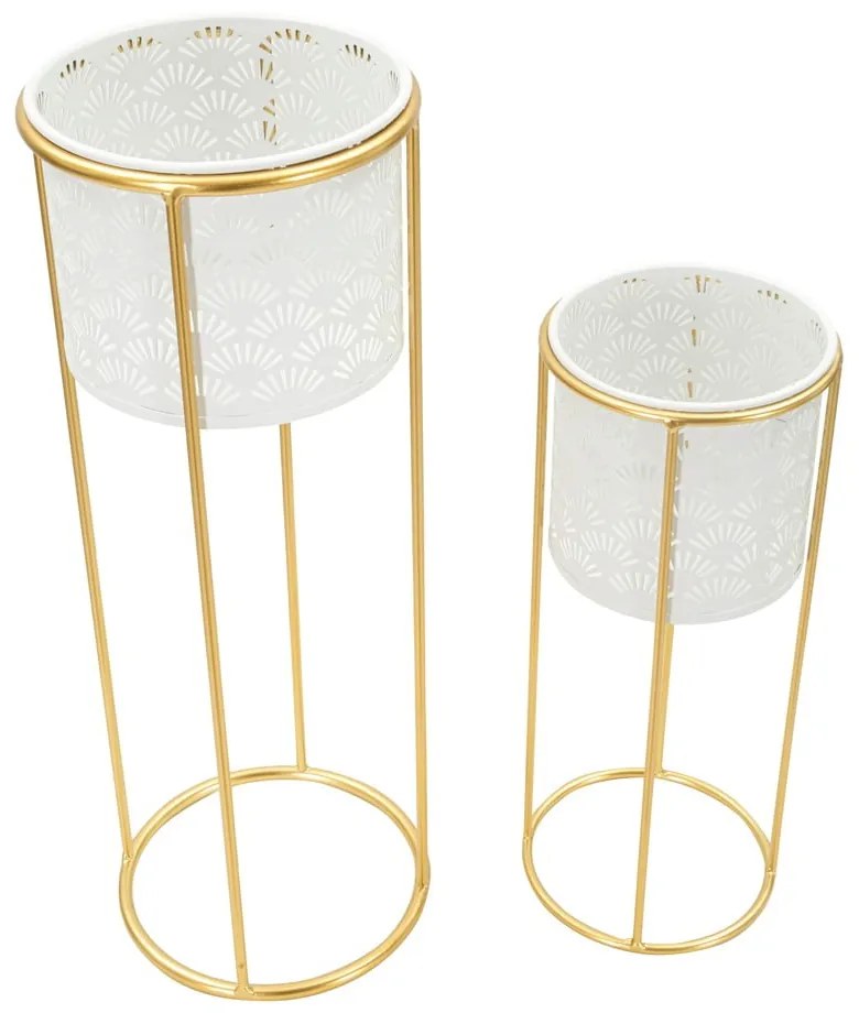 Set di 2 piedistalli per piante in metallo ø 17 cm altezza 46 cm Whity - Mauro Ferretti