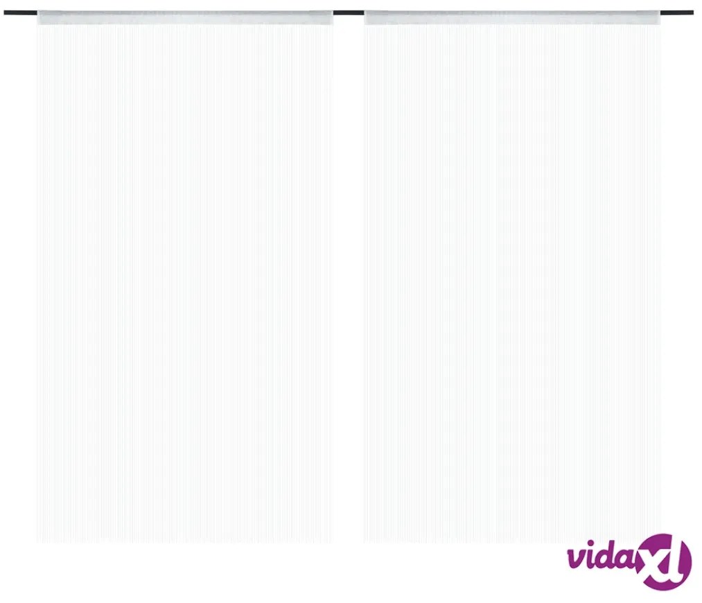 vidaXL 2 Pz Tende a Fili 140x250 cm Bianche