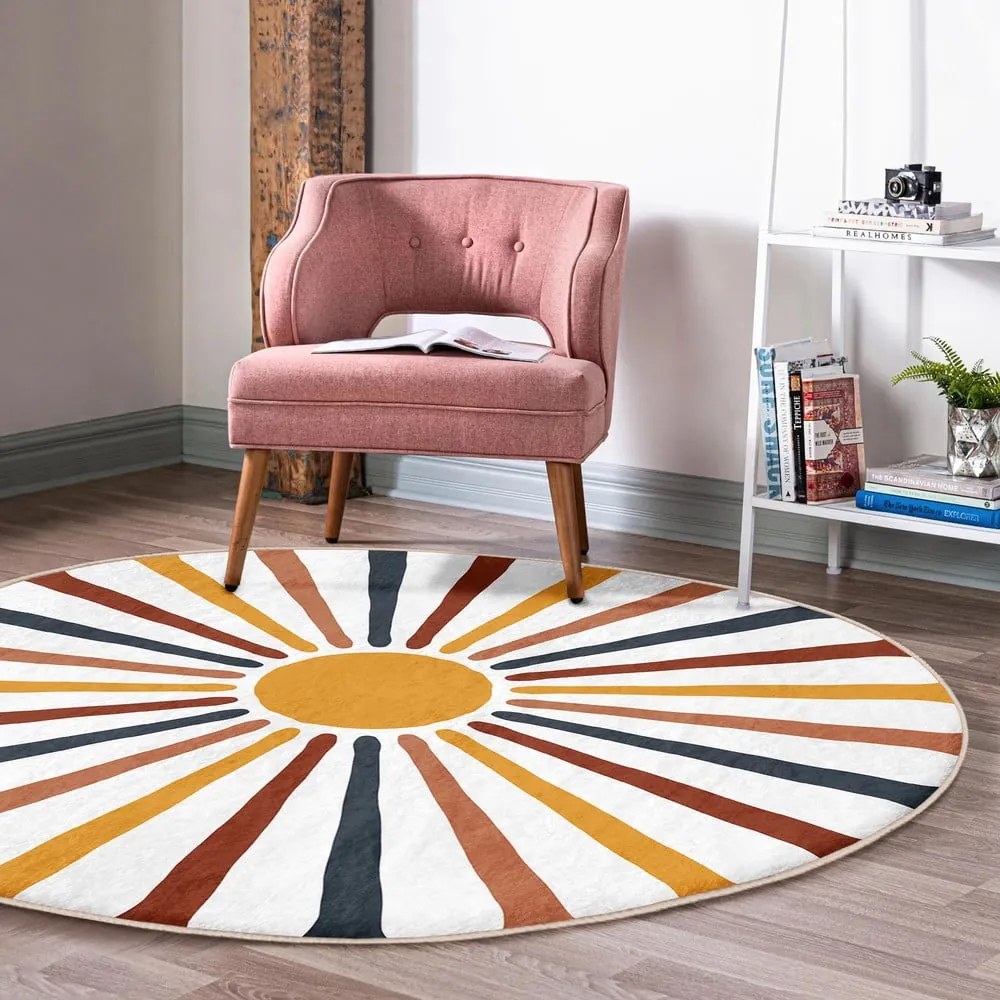 Tappeto rotondo lavabile adatto ai robot aspirapolvere ø 120 cm Comfort - Mila Home