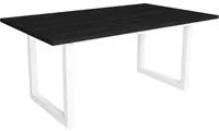 Tavolo da pranzo 8 posti 167x90 cm con gambe in legno design moderno colore Nero e bianco