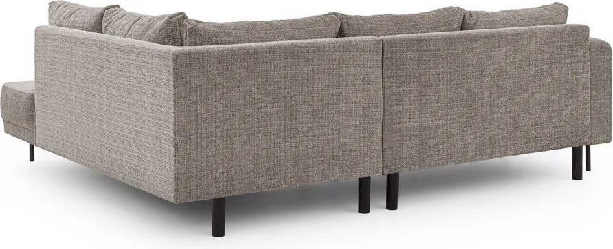 Divano angolare grigio tortora (con penisola a destra/a L) con rivestimento in ciniglia Mauris – Ropez