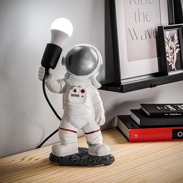 Lampada da notte per bambini ASTRONAUT 1xE27/40W/230V argento/bianco