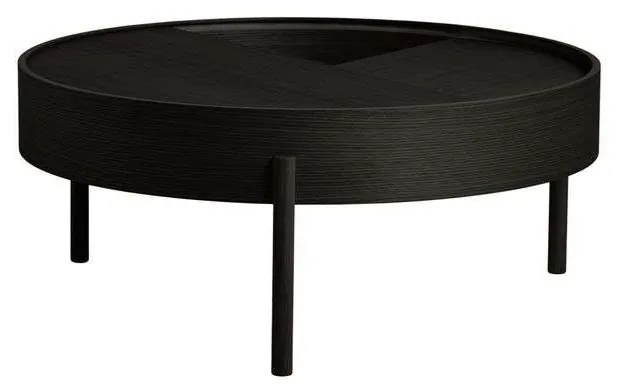 Woud - Arc Coffee Table Ø89 Black Ash Woud