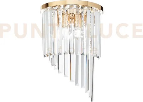 Carlton applique a parete in cristallo molato e metallo 3 luci atta...