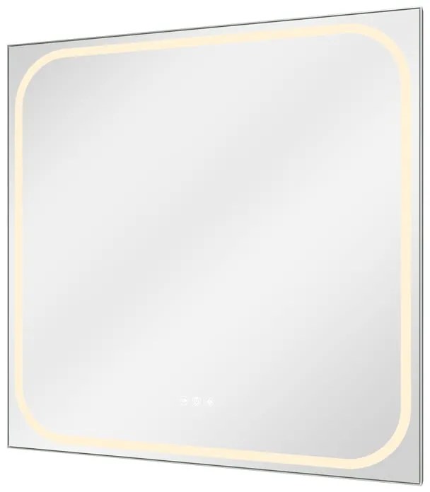Specchio con illuminazione integrata bagno quadrato SENSEA L 80 x H 80 x P 3 cm grigio / argento