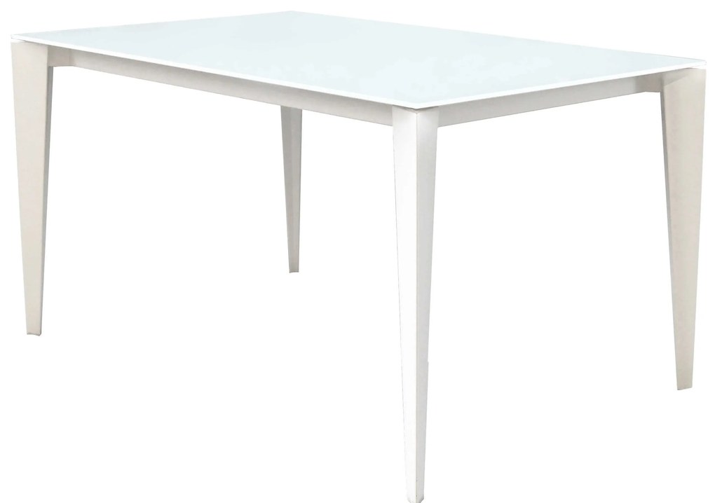 BENJAMIN - tavolo da pranzo moderno allungabile in acciaio e vetro da 140