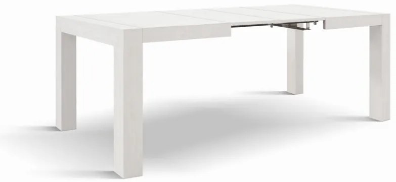 Tavolo MARZAMEMI in legno, finitura bianco frassinato, allungabile 160×90 cm – 240×90 cm