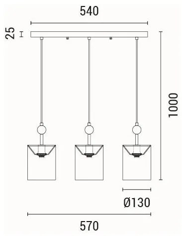 Lampadario a sospensione con filo 3xE14/15W/230V