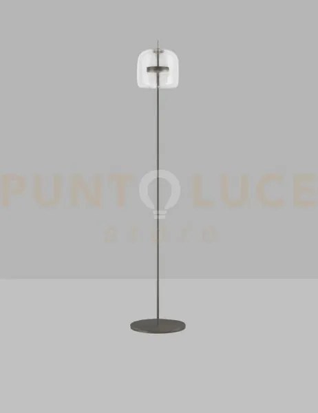 Jube lampada da terra p cristallo trasparente nero opaco 2 l3415  1...