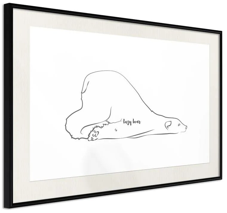 Poster  Resting Polar Bear  Cornice Quadri Cornice nera con pass-partout, Larghezza x Altezza Home decor 60x40