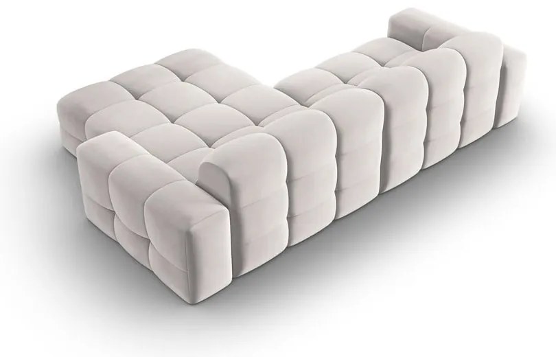 Divano angolare in velluto grigio chiaro (angolo destro) Kendal - Micadoni Home