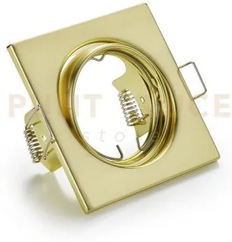 Jura faretto da incasso quadrato orientabile oro 8x8cm attacco gu10
