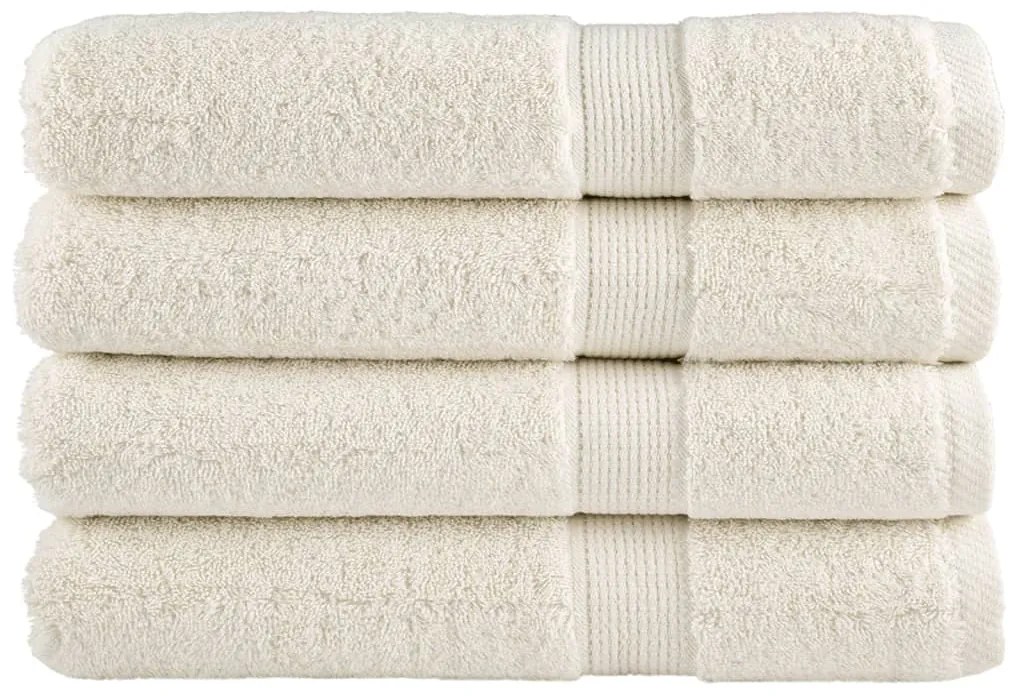 Asciugamani Premium Solund 4 Pz Crema 100x200 Cm 600 G/m² /