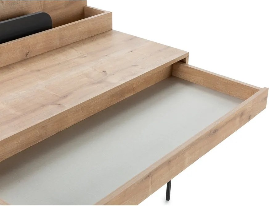 Scrivania in stile segreteria in rovere massiccio 60x113 cm Lila – Marckeric