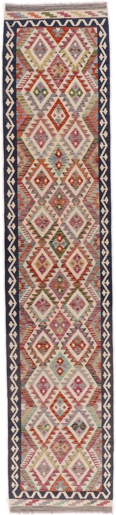 Kilim Tappeto 390 x 80 (Afghanistan) Tessuto A Mano