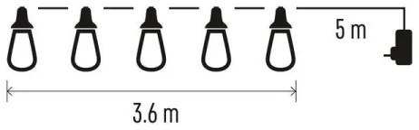 Catena luminosa decorativa LED da esterno 16xLED 8,6 m IP44 bianco freddo