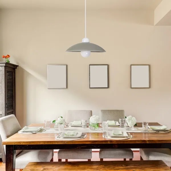 Rabalux 1408 - Lampadario CUPOLA RANGE 1xE27/60W/230V grigio