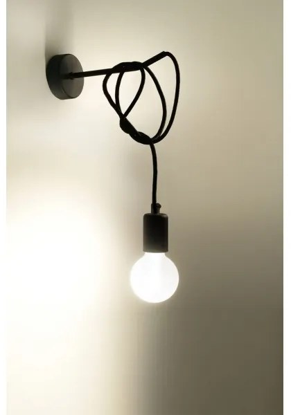 Applique EDISON 1xE27/60W/230V nero