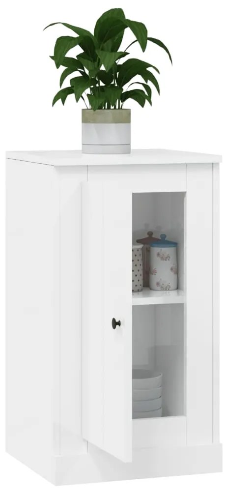 Credenza bianco lucido 37,5x35,5x67,5 cm in legno multistrato