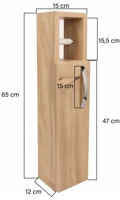 Mobiletto con porta carta igienica STAR 65x15 cm marrone